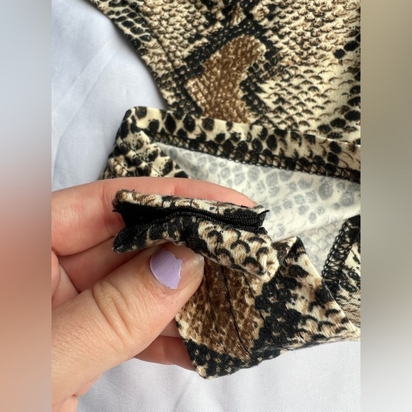 Snakeprint One Shoulder Tank Bodysuit Large - Picture 5 of 10